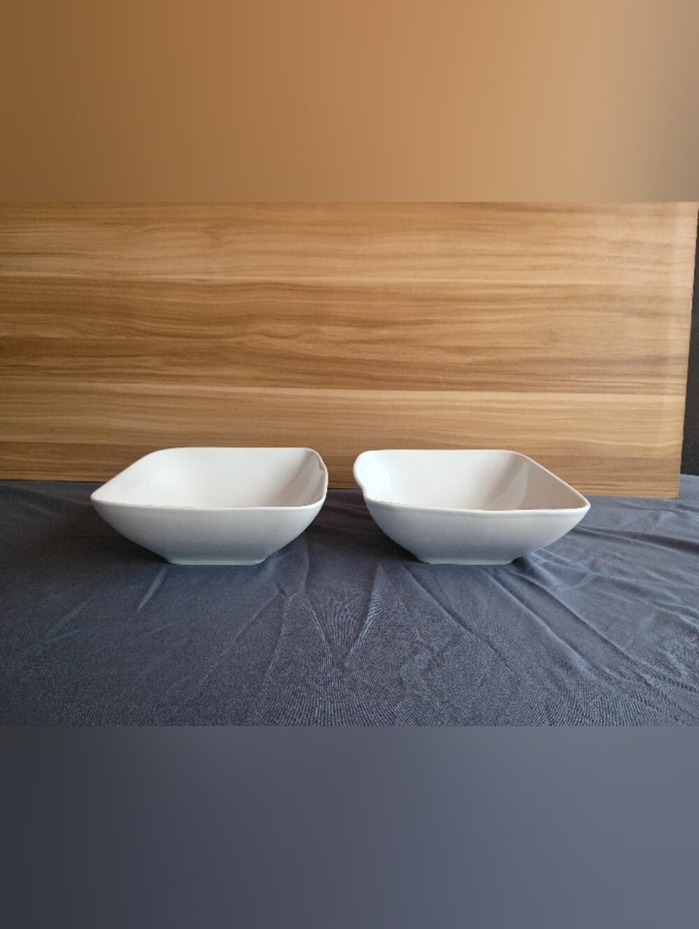 White Ceramic Square Serving Bowls - Set of 2